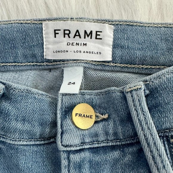 Frame Jeans Le High Triangle Skinny High Waist Raw Edge Boho Size 24 #LHSKTR801 - Picture 3 of 13